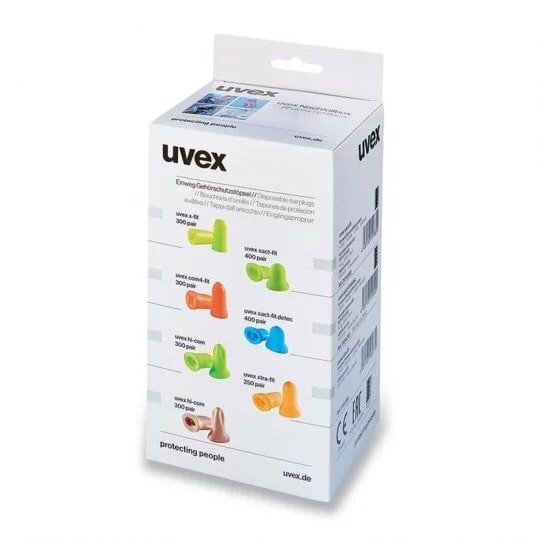 UVEX Com4-Fit užpildymo dėžutė "vieno 2 paspaudimo" dozatoriui, 300 porų kaina ir informacija | Galvos apsauga | pigu.lt