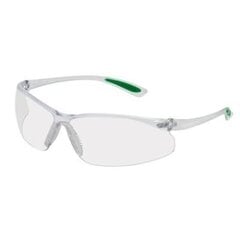 Защитные очки MSA Featherfit, прозрачные линзы, прозрачный/зеленый наушник, покрытие TuffStuff против царапин цена и информация | Защита для лица и головы | pigu.lt
