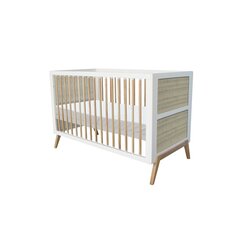 Vaikiška lova Marelia Multi-Evolutive Bed Rattan, 70 x 140 cm, balta kaina ir informacija | Kūdikių lovytės | pigu.lt