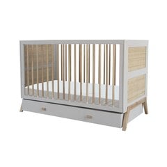 Vaikiška lova Marelia Multi-Evolutive Bed Rattan, 70 x 140 cm, šviesiai pilka kaina ir informacija | Kūdikių lovytės | pigu.lt