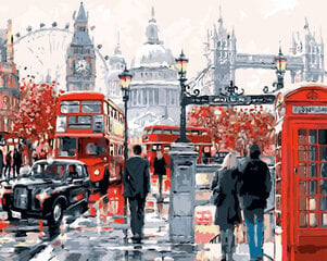Картина по номерам 40x50 cm.  "Дождь в Лондоне" цена и информация | Живопись по номерам | pigu.lt