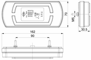 Led фонарь прицепа для правой и левой стороны 12V Horpol LZD 2840/12 цена и информация | Прицепы и их запчасти | pigu.lt