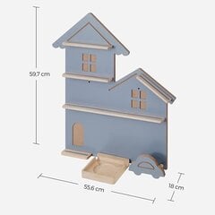 Настенная полка для детской комнаты, серая, 18 x 55 x 59 см цена и информация | Полки для книг и игрушек | pigu.lt