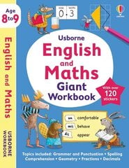 Usborne English and Maths Giant Workbook 8-9 цена и информация | Книги для самых маленьких | pigu.lt