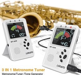 Гитара тюнера, Electronic Metronome Tuner Lekato для гитары, укулеле, баса, скрипки, саксофона, хромата цена и информация | Принадлежности для музыкальных инструментов | pigu.lt