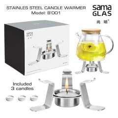 Žvakių šildytuvas iš nerūdijančio plieno, arbatai, kavai ir kitiems gėrimams pašildyti, Stainles steel candle warmer B'001, SAMAGLAS kaina ir informacija | Samadoyo Virtuvės, buities, apyvokos prekės | pigu.lt