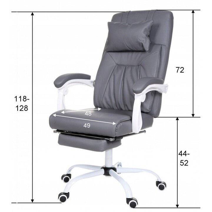 Biuro kėdė Giosedio OCA011, pilka, su kojų atrama kaina ir informacija | Biuro kėdės | pigu.lt