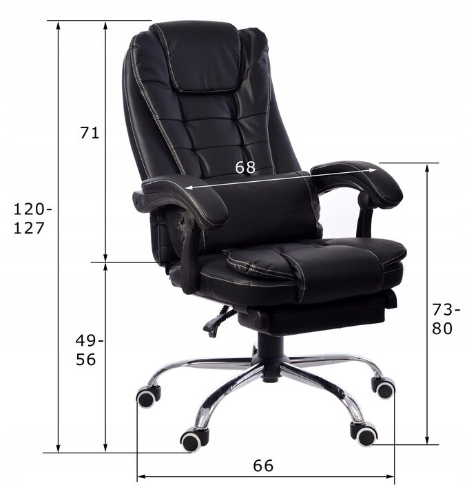 Biuro kėdė Giosedio FBK4R, juoda, su kojų atrama kaina ir informacija | Biuro kėdės | pigu.lt