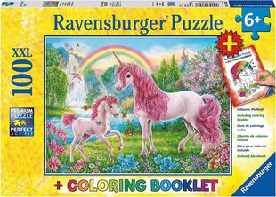 Киндер -головоломка Ravensburger - 13698 Magic Unicorns - головоломка единорога для детей с 6 лет, со 100 частями в формате XXL, в том числе буклетом краски цена и информация | Пазлы | pigu.lt
