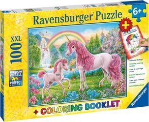Киндер -головоломка Ravensburger - 13698 Magic Unicorns - головоломка единорога для детей с 6 лет, со 100 частями в формате XXL, в том числе буклетом краски цена и информация | Пазлы | pigu.lt