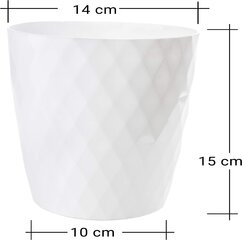 2 друга Flowerpot White 3 Set, диаметр 14 см (вверху), белый глянцевый, изготовленный из стабильного пластика, идеальный размер подоконника, сделанный в ЕС цена и информация | Вазоны | pigu.lt