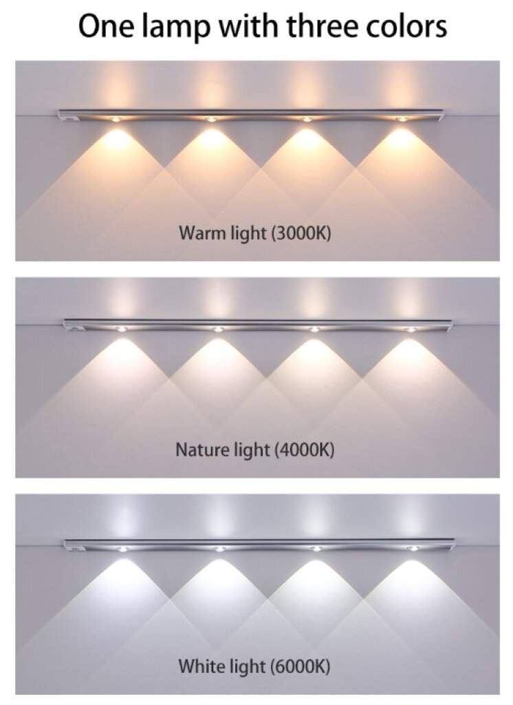 Magnetinis LED įkraunamas šviestuvas (20 cm) kaina ir informacija | Įmontuojami šviestuvai, LED panelės | pigu.lt