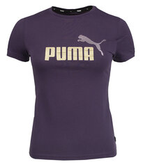 Marškinėliai PUMA ESS+ Logo Tee mergaitėms, mėlyni цена и информация | Puma Одежда для девочек | pigu.lt