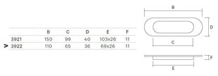 Ручка для раздвижных дверей 3922-100, 110мм, позолота, 4 шт. цена и информация | Дверные ручки | pigu.lt