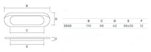 Ручка для раздвижных дверей 3930-413, 110мм, хром+краска, 4 шт. цена и информация | Дверные ручки | pigu.lt