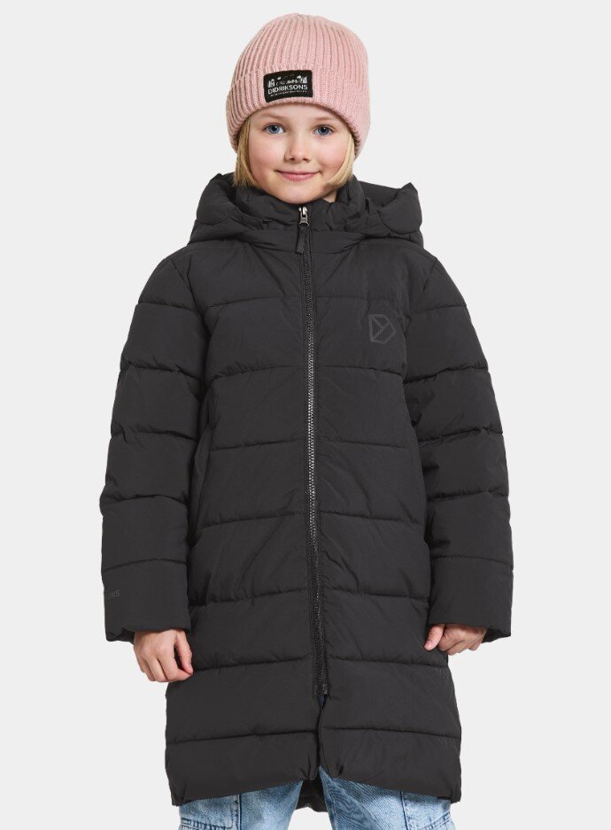 Didriksons vaikiškas žieminis paltas OLIVIN, juodas kaina ir informacija | Žiemos drabužiai vaikams | pigu.lt