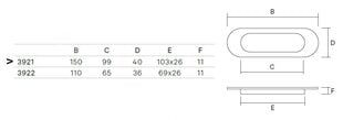 Ручка для раздвижных дверей 3921-100, 150мм, позолота, 4 шт. цена и информация | Дверные ручки | pigu.lt