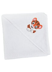 Детское полотенце с капюшоном Tiger, белый цвет цена и информация | Полотенца | pigu.lt