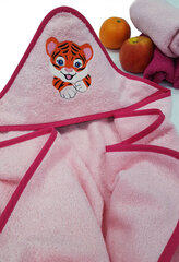 Детское полотенце с капюшоном Tiger, розовый цвет цена и информация | Полотенца | pigu.lt