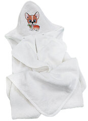 Детское полотенце с капюшоном Corgi, белый цвет цена и информация | Полотенца | pigu.lt