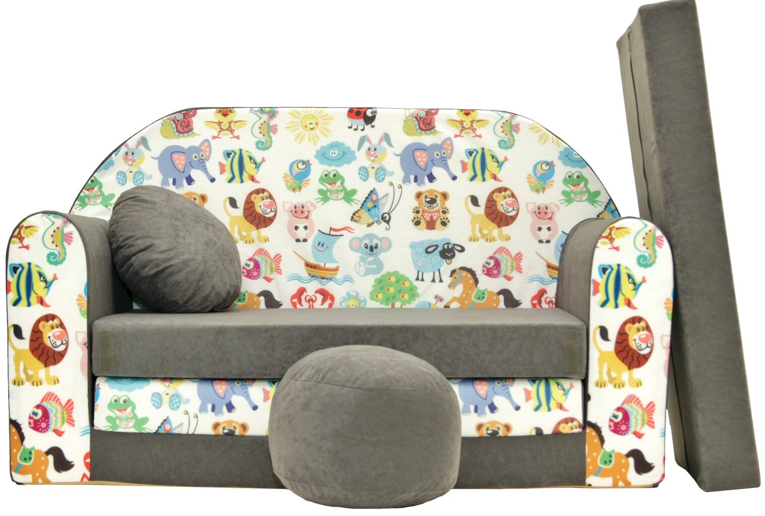 Vaikiška sofa Welox, pilka kaina ir informacija | Vaikiški sėdmaišiai, foteliai, pufai | pigu.lt