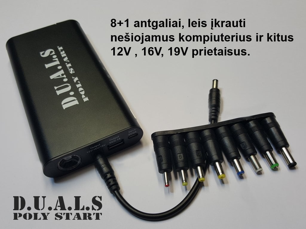 Mini variklio paleidėjas - įkroviklis D.U.A.L.S 10000mAh (Power Bank) kaina ir informacija | Akumuliatorių krovikliai | pigu.lt