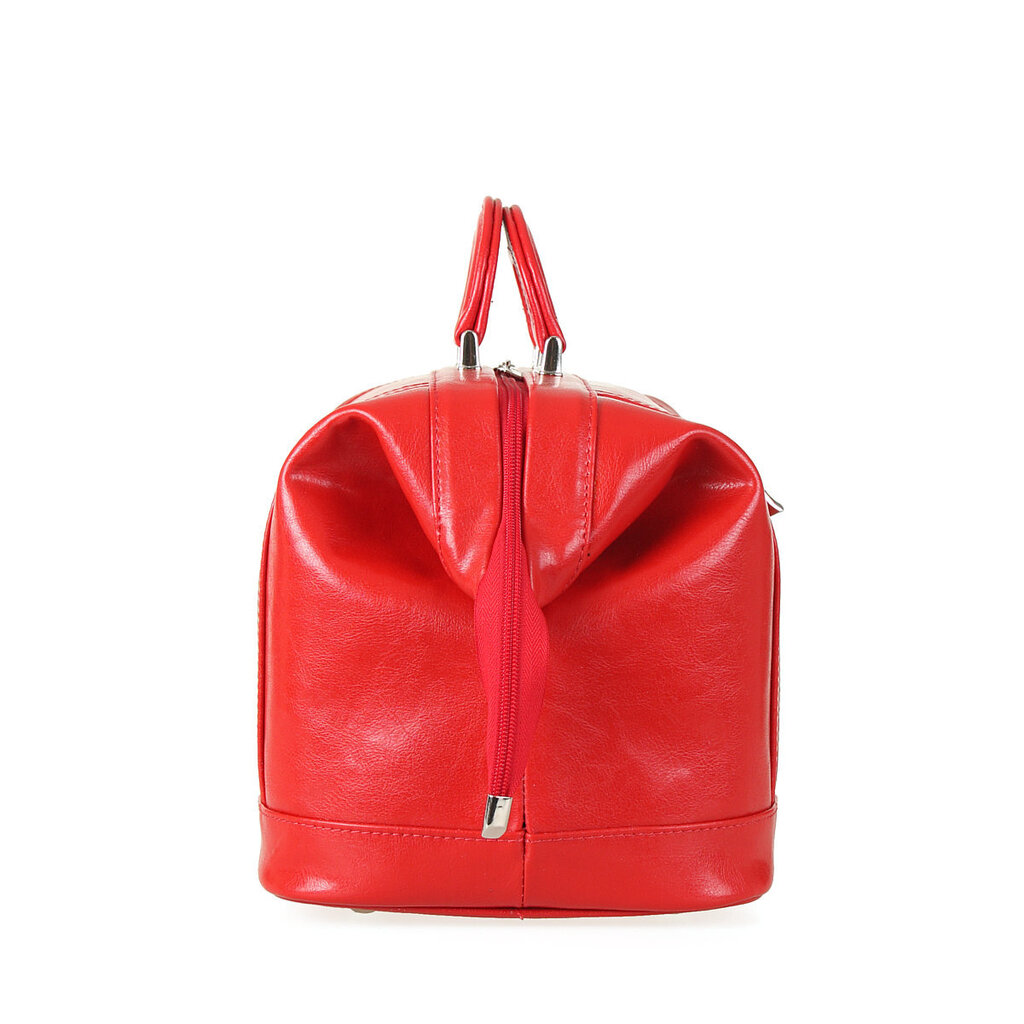 Natūralios odos kelioninis krepšys, raudonas kaina ir informacija | Lagaminai, kelioniniai krepšiai | pigu.lt