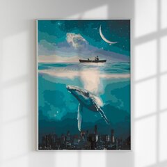 Картина по номерам "Кит над Атлантидой" Oh Art! 40x50 см цена и информация | Набор для рисования по номерам | pigu.lt