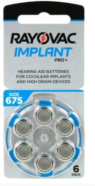 Elementai kochleariniams implantams Rayovac Implant PRO+ PR44 675, 60 vnt. kaina ir informacija | Elementai | pigu.lt
