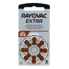 Elementai klausos aparatams Rayovac Extra PR41 312, 8 vnt. kaina ir informacija | Elementai | pigu.lt