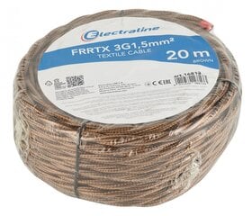 Tekstilės kabelis frrtx 3g1.5mm 20m rudas 16813 цена и информация | Кабели и провода | pigu.lt