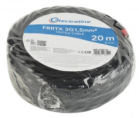 Tekstilinis kabelis frrtx 3g1.5mm 20m juodas 16814 kaina ir informacija | Kabeliai ir laidai | pigu.lt