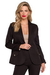 K141 Жакет с декоративными пуговицами - черный цена и информация | Женские пиджаки | pigu.lt