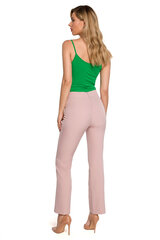 K142 Брюки со складкой - грязно-розовый цена и информация | Женские брюки | pigu.lt