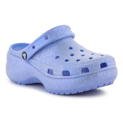 Crocs™ guminės klumpės moterims Classic Platform Glitter Clog W 207241-5Q6, mėlynos kaina ir informacija | Šlepetės moterims | pigu.lt