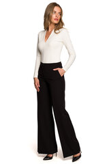 S311 Брюки с широкими штанинами - черный цена и информация | Женские брюки | pigu.lt