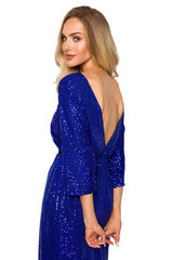 М716 Платье с глубоким вырезом на спине - василек цена и информация | Платья | pigu.lt
