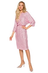 M716 Платье с глубоким вырезом на спине - розовое дорожное цена и информация | Платья | pigu.lt