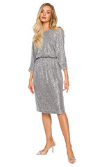 M716 Платье с глубоким вырезом на спине - серебристый цена и информация | Платья | pigu.lt