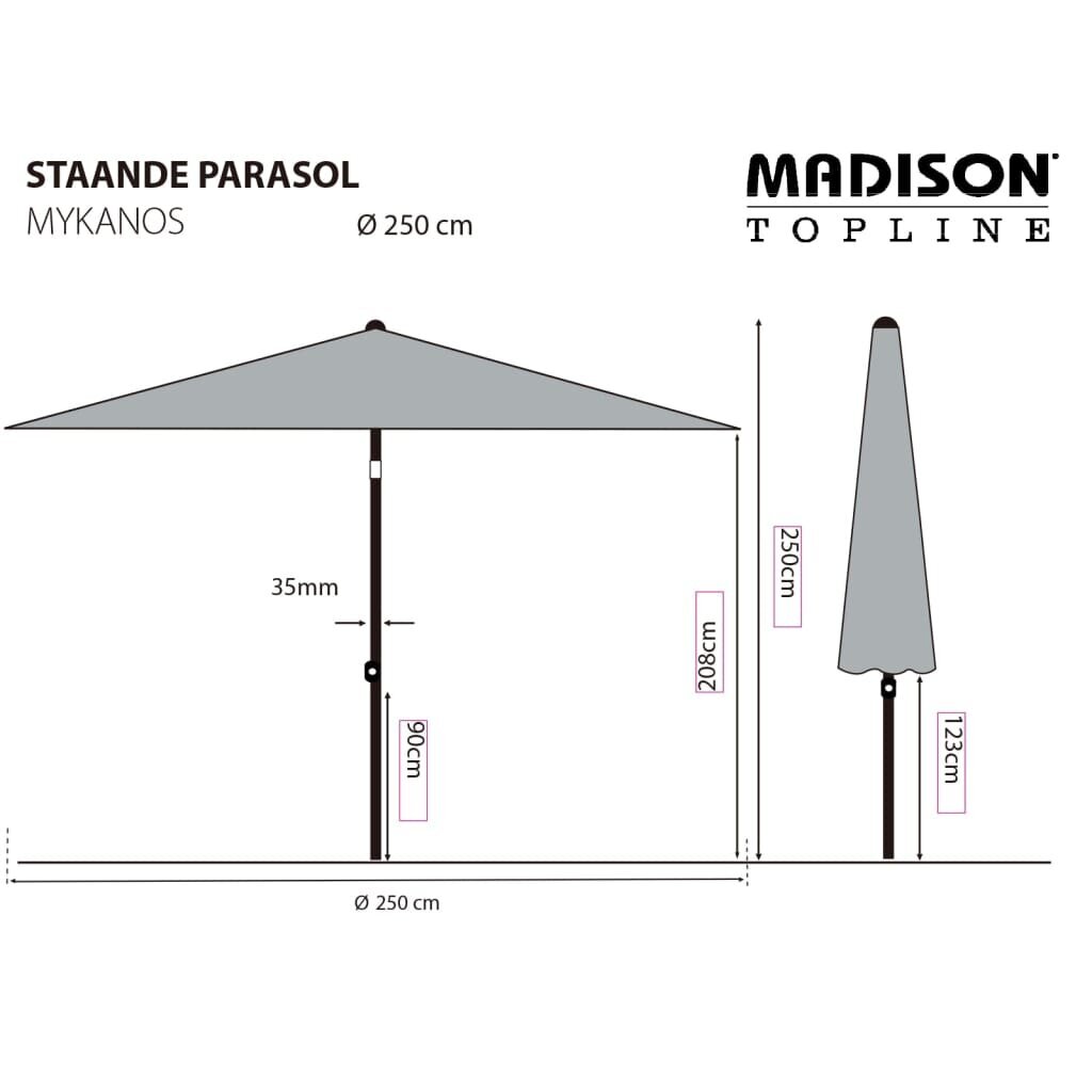 Madison Skėtis nuo saulės Madison Mykanos, 250cm, žalias kaina ir informacija | Skėčiai, markizės, stovai | pigu.lt