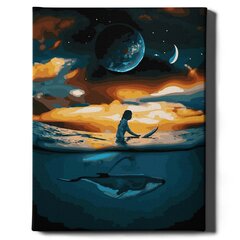 Картина по номерам "Путешествие с китом" Oh Art! 40x50 см цена и информация | Живопись по номерам | pigu.lt