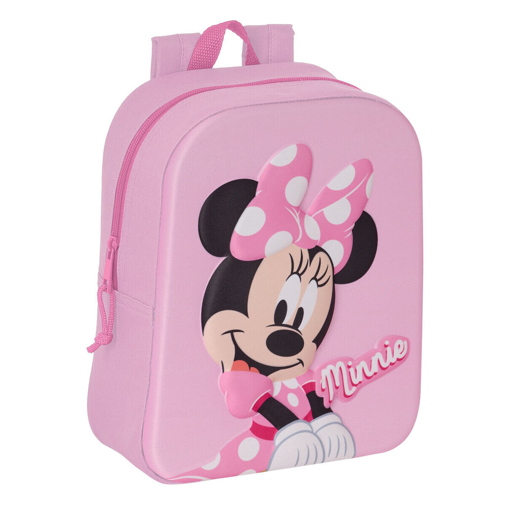 Mokyklinė kuprinė Pelytė Minė (Minnie Mouse) 3D, rožinė kaina ir informacija | Kuprinės mokyklai, sportiniai maišeliai | pigu.lt