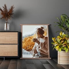 Картина по номерам "Девушка с кофе" Oh Art! 40x50 см цена и информация | Живопись по номерам | pigu.lt