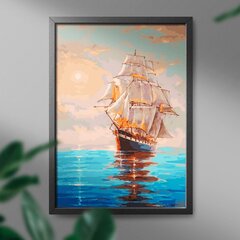 Картина по номерам "Корабль на восходе солнца" Oh Art! 40x50 см цена и информация | Набор для рисования по номерам | pigu.lt
