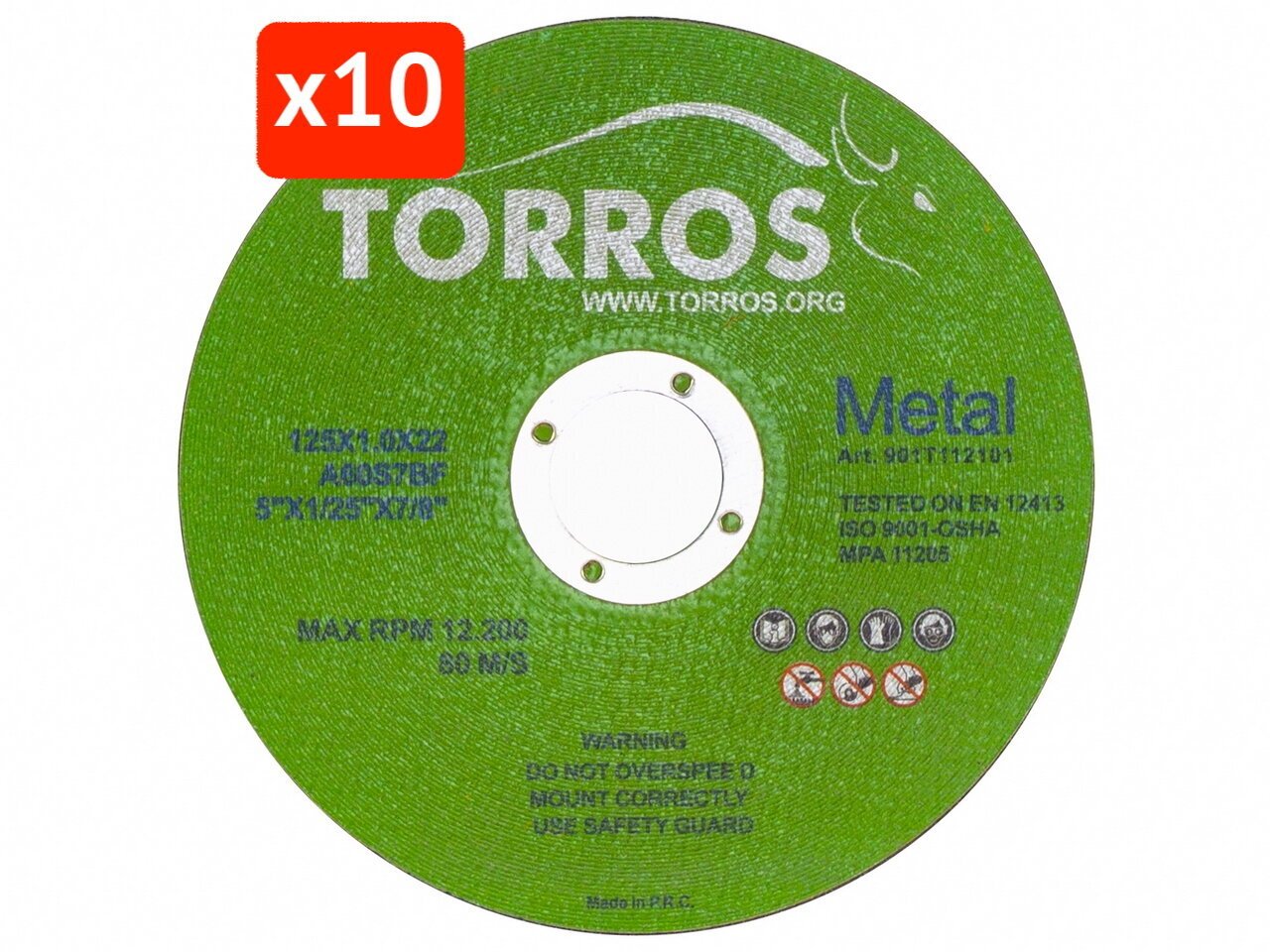 Pjovimo diskas Torros 125*1,0*22,2 (10 vnt.) цена и информация | Šlifuokliai | pigu.lt