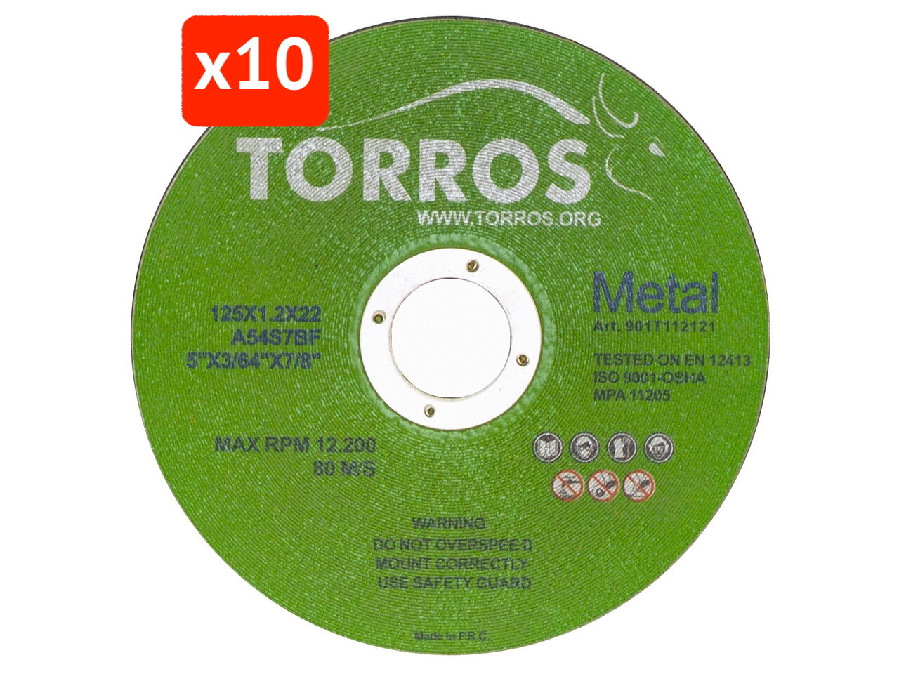 Pjovimo diskas Torros 125*1,2*22,2 (10 vnt.) kaina ir informacija | Šlifuokliai | pigu.lt