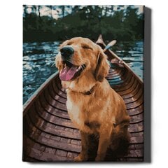 Картина по номерам "Собака в лодке" Oh Art! 40x50 см цена и информация | Живопись по номерам | pigu.lt