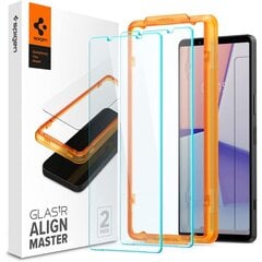 TEMPERED GLASS Spigen ALM GLAS.TR SLIM 2-PACK SONY XPERIA 1 V CLEAR цена и информация | Защитные пленки для телефонов | pigu.lt