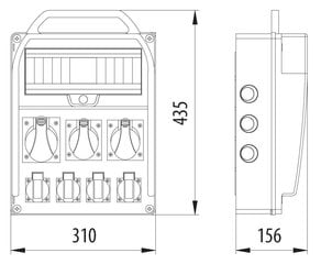 R-BOX 380R 2x32A/5P 3x230V 13S skirstomasis įrenginys - B.18.380-35 kaina ir informacija | Elektros jungikliai, rozetės | pigu.lt