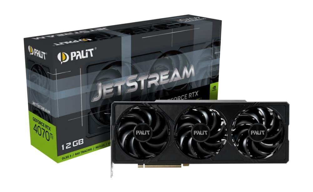 Palit GeForce RTX 4070 Ti JetStream (NED407T019K9-1043J) kaina ir informacija | Vaizdo plokštės (GPU) | pigu.lt